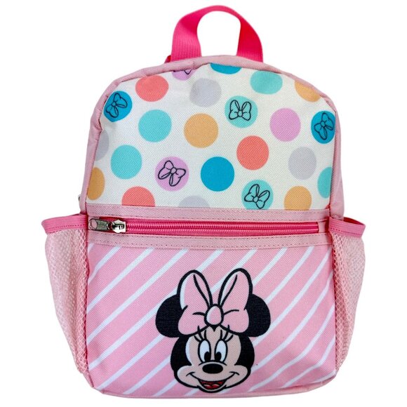 Disney Minnie Mouse Pink Mini Backpack Polka Dot 10" High 18M Child Harness - Picture 1 of 2